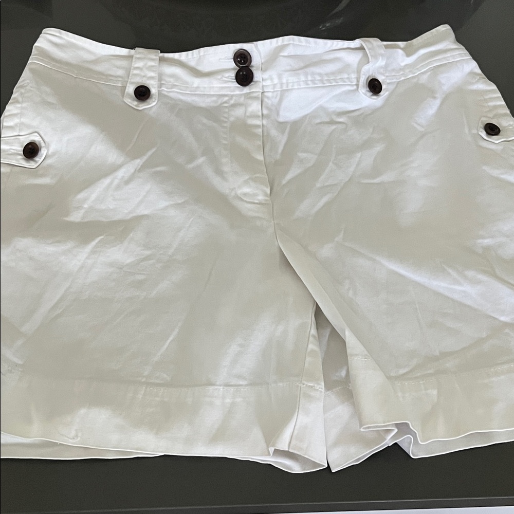 Talbots Women's White Shorts with Button Accents
